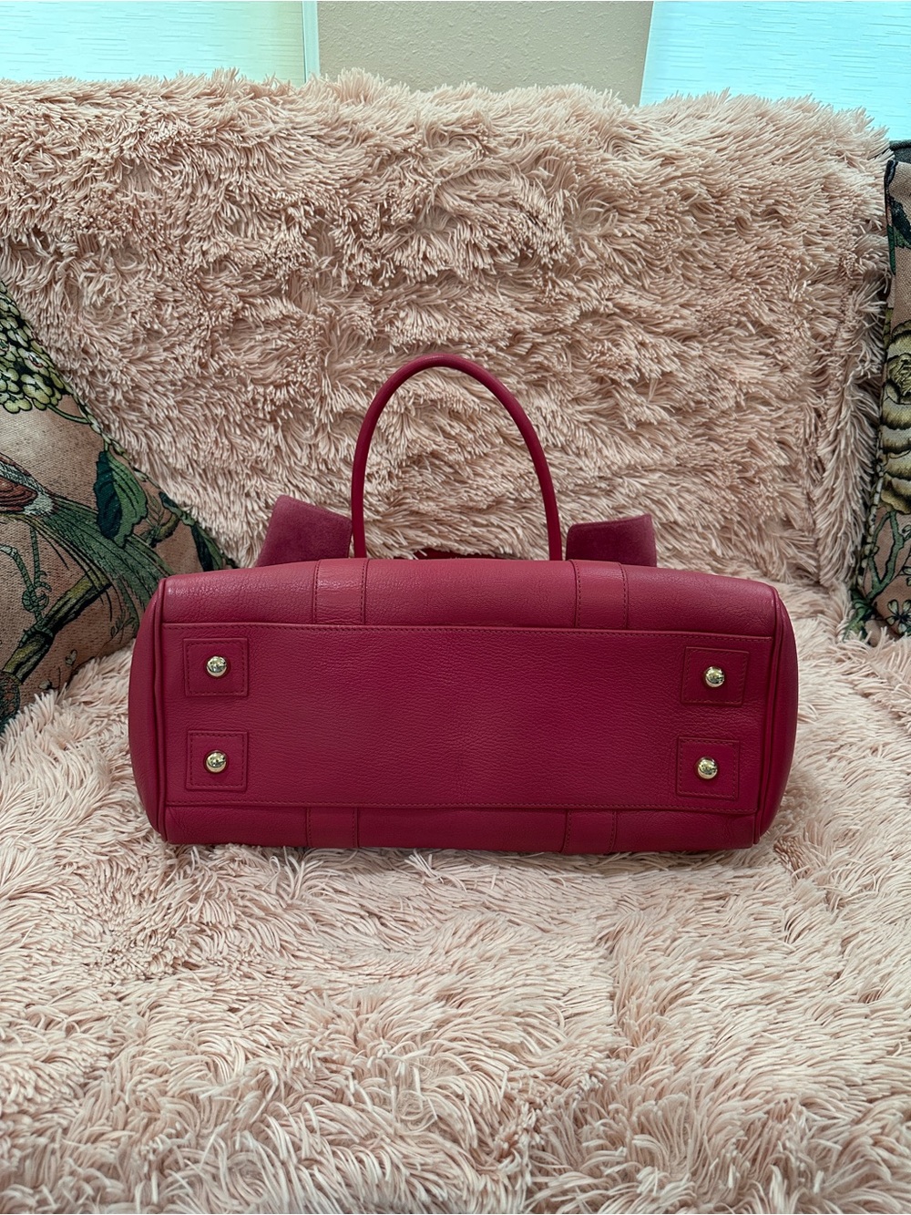Mulberry Fuchsia Leather Satchel with Turn-Lock Closure - Picture 7 of 12